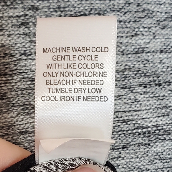 One World Gray Black Marled Long Sleeve Open Front Flowy Heavy Cardigan - Picture 7 of 8